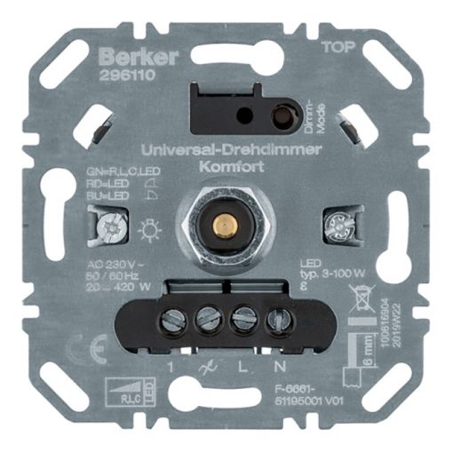 BERKER 296110 forgó dimmer | RLC, LED, 3-100W