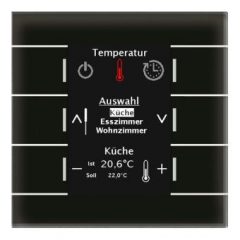   MDT BE-GBZS.01S KNX üveg vezérlőpanel Smart | üveg fekete/fekete