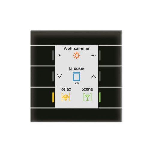 MDT BE-GT2TS.02S KNX üveggomb II Smart | Hőmérséklet érzékelő | üveg fekete/fekete