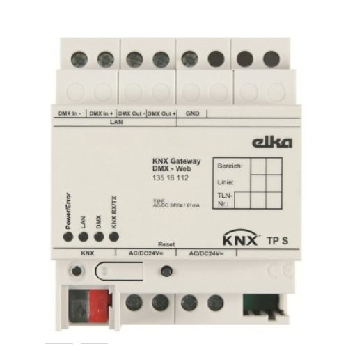 INSTA 13516112ELKA KNX DMX átjáró | 1024 objektum, 2000 kapcsolat