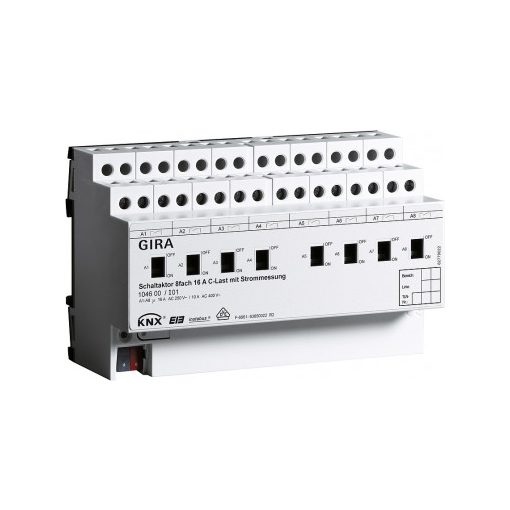 GIRA 104600 KNX kapcsolóaktor 16 A áramméréssel | 8-szoros