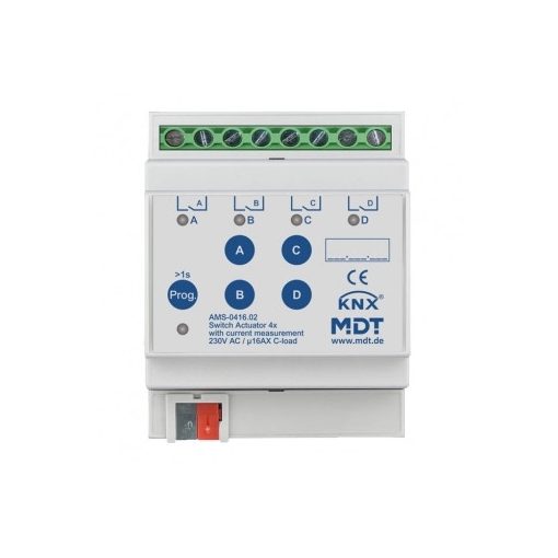 MDT AMS-0416.03 KNX kapcsolóaktor szabványos áramméréssel v3 | 4-szeres