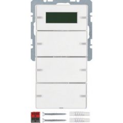   BERKER 75663729 KNX nyomógomb-érzékelő Q.1/Q.3/Q.7 | 3-szeres, hőmérséklet szabályozó, kijelző | sarki fehér bársony